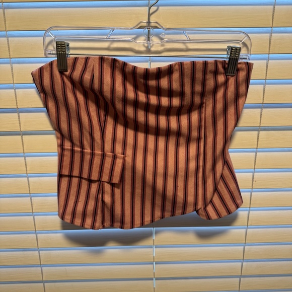 pink corduroy striped bandeau top - Picture 2 of 3